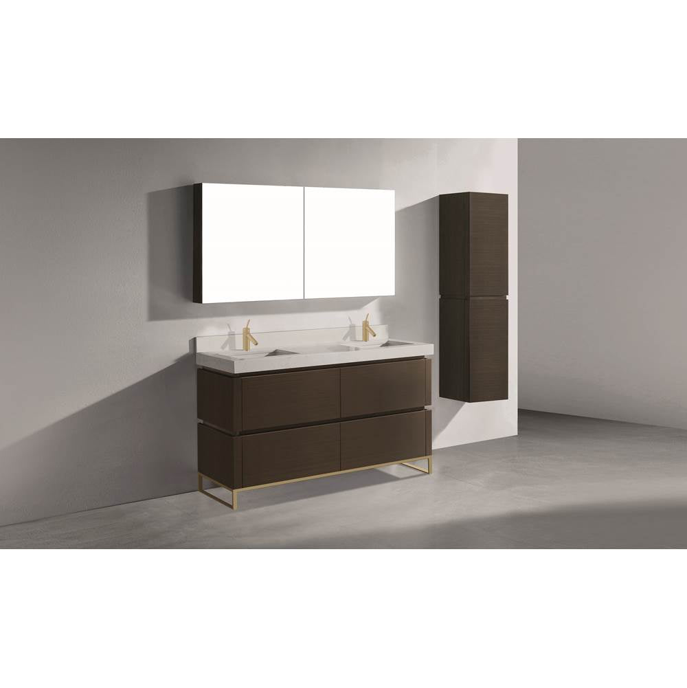 Madeli - Madeli Metro 60D'' Free Standing Vanity in Walnut/HW: Brushed Nickel(BN) - Walnut With Brushed Nickel