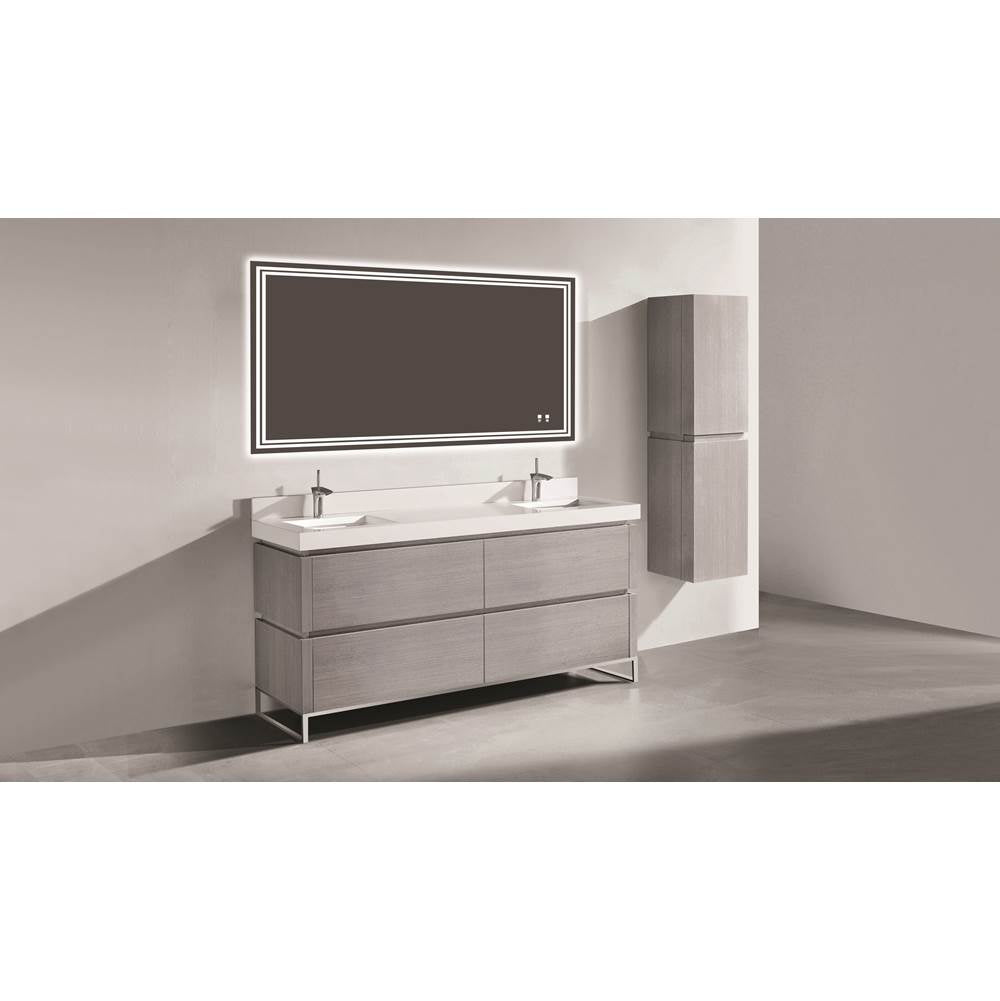 Madeli - Madeli Metro 72'' Free Standing Vanity in Ash Grey/HW: Polished Chrome(PC) - Ash Gray With Polished Chrome