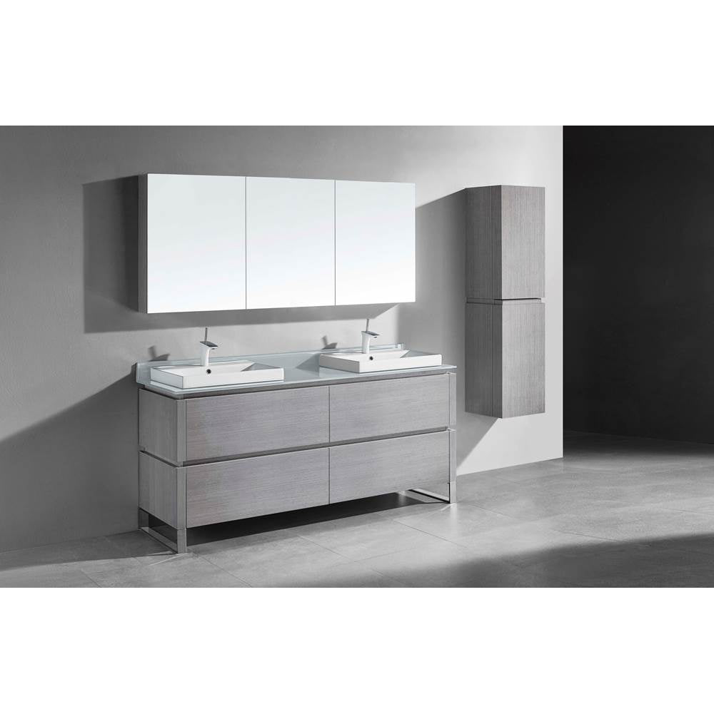 Madeli - Madeli Metro 72'' Free Standing Vanity in Ash Grey/HW: Brushed Nickel(BN) - Ash Gray With Brushed Nickel