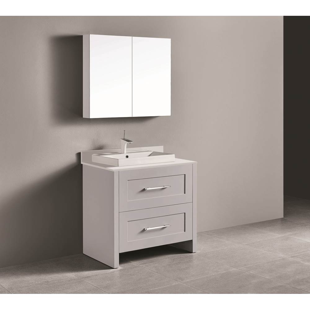 Madeli - Madeli Retro 42'' Free Standing Vanity Whisper Grey/HW: Matte Black(MB) - Whisper Gray With Matte Black
