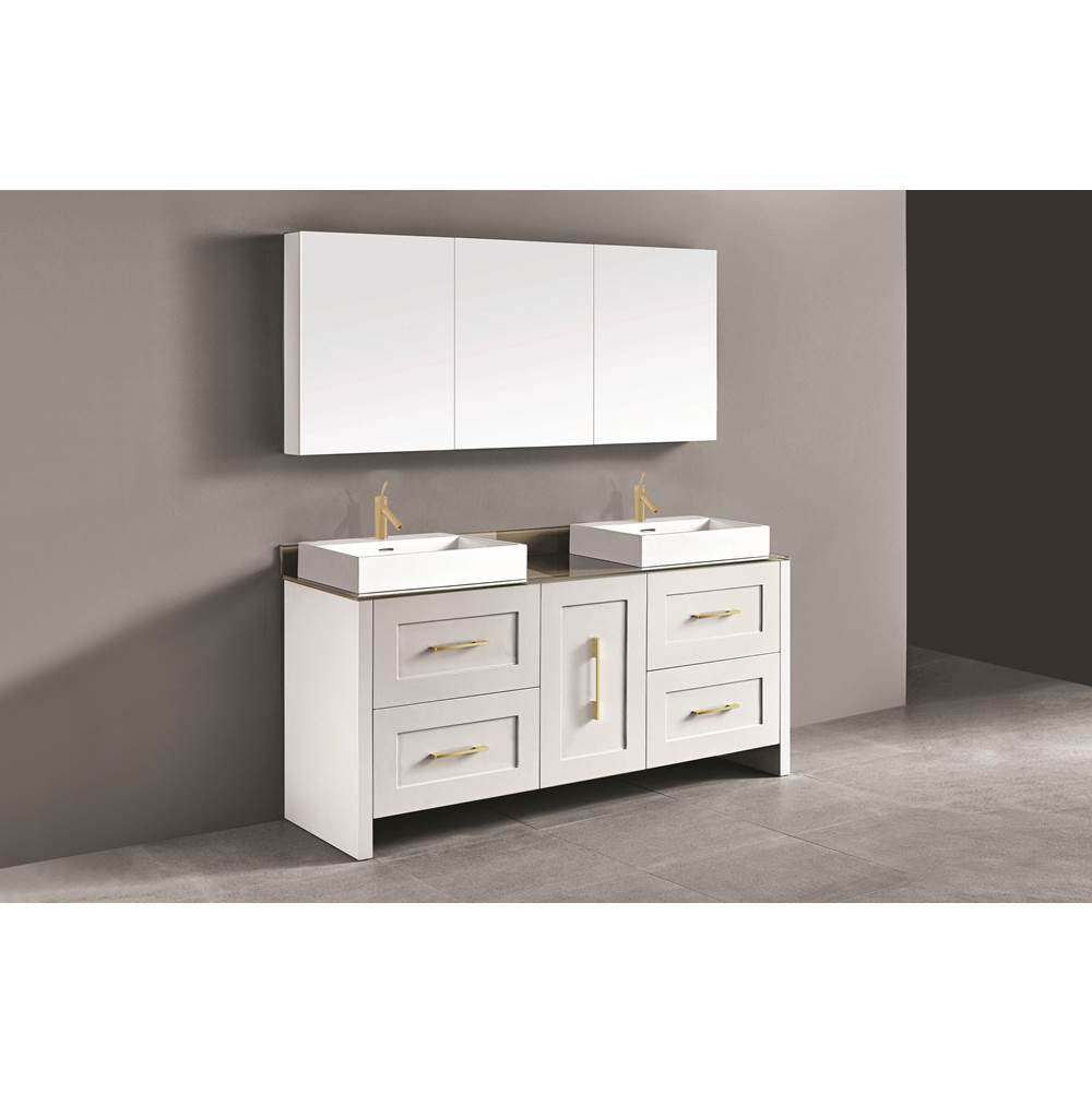 Madeli - Madeli Retro 72'' Free Standing Vanity White/HW: Polished Chrome(PC) - White With Polished Chrome