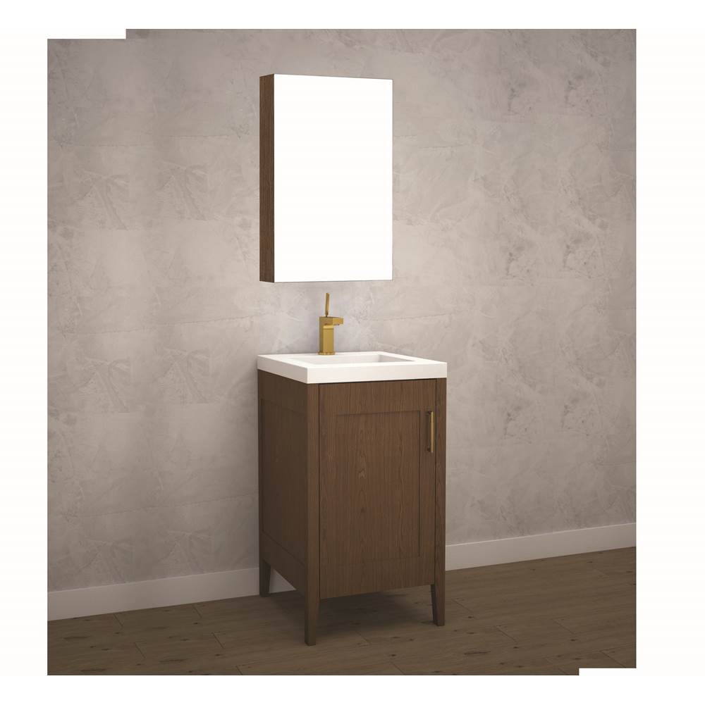 Madeli - Madeli Encore 20'' Free Standing Vanity Brandy/HW: Polished Chrome(PC) - Brandy With Polished Chrome