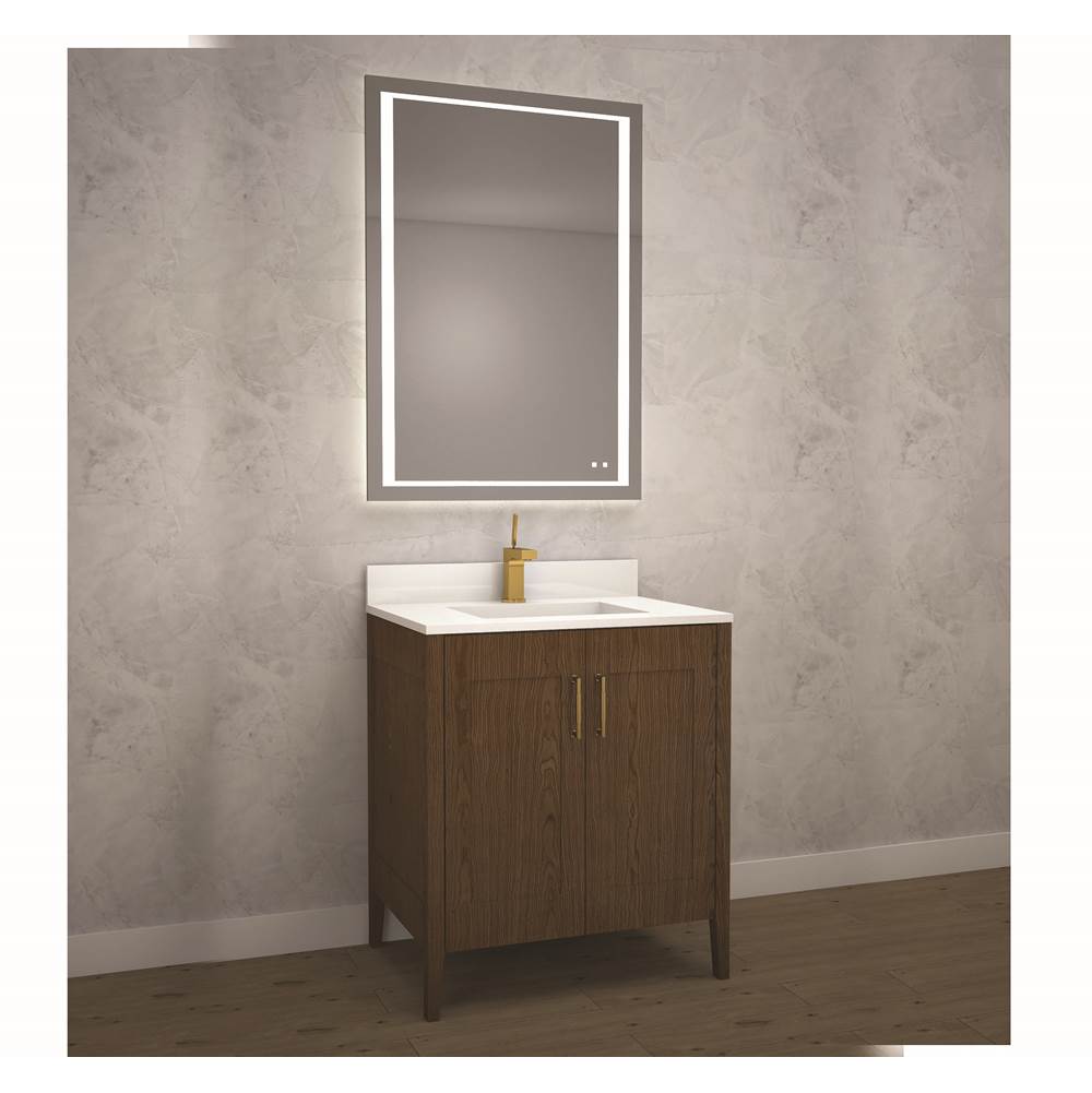 Madeli - Madeli Encore 30'' Free Standing Vanity Brandy/HW: Polished Nickel(PN) - Brandy With Polished Nickel