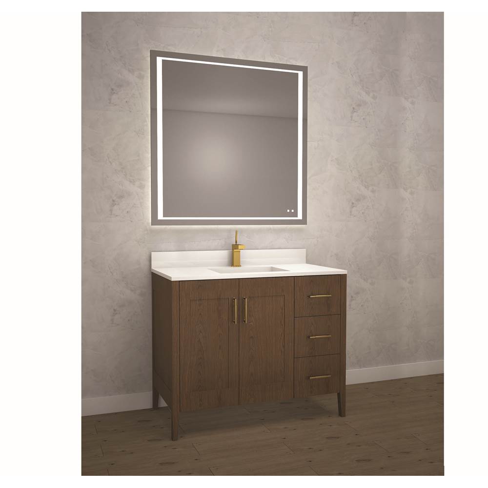 Madeli - Madeli Encore 42'' Free Standing Vanity Brandy/HW: Matte Black(MB) - Brandy With Matte Black