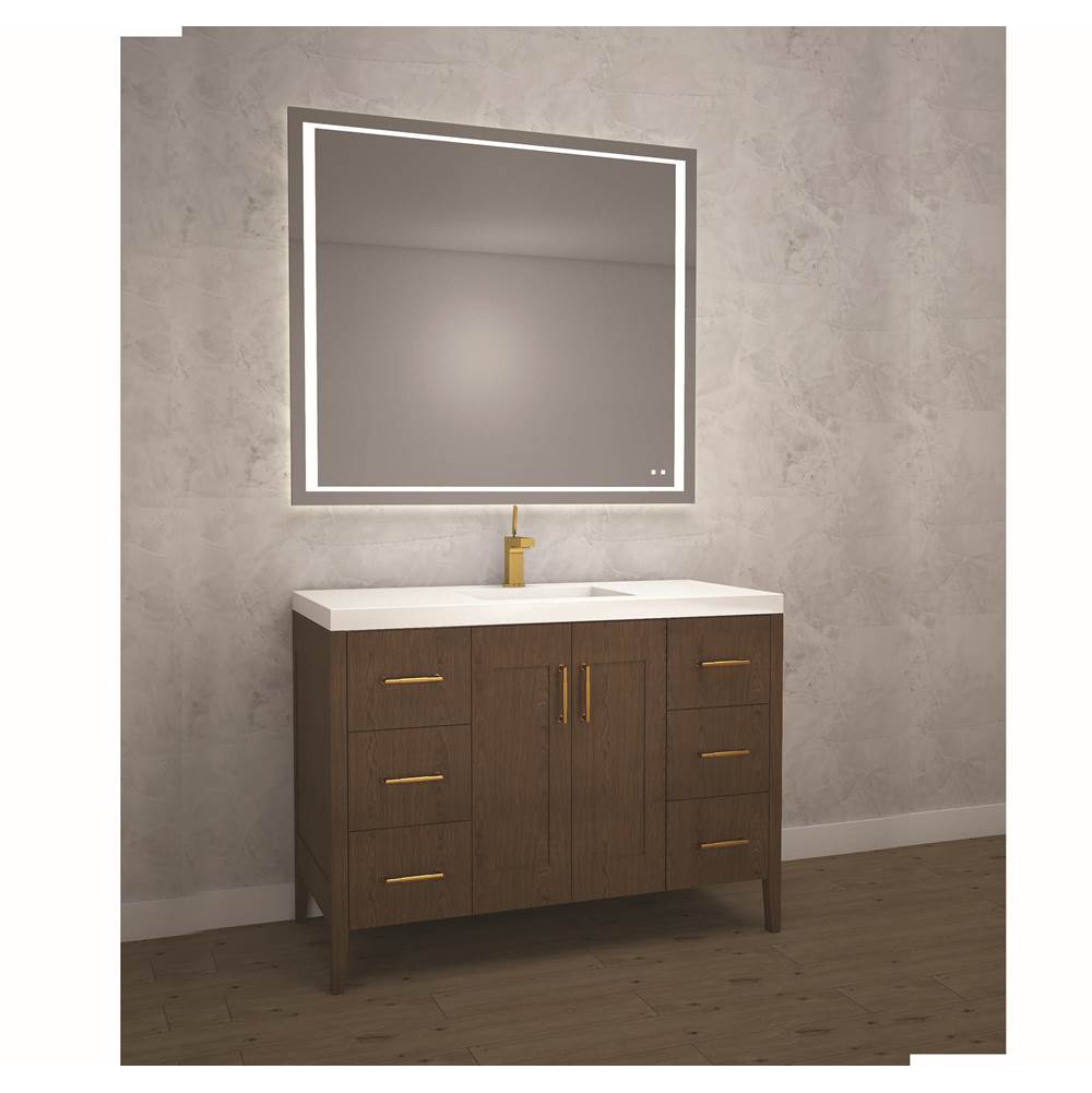 Madeli - Madeli Encore 48C'' Free Standing Vanity Brandy/HW: Polished Chrome(PC) - Brandy With Polished Chrome
