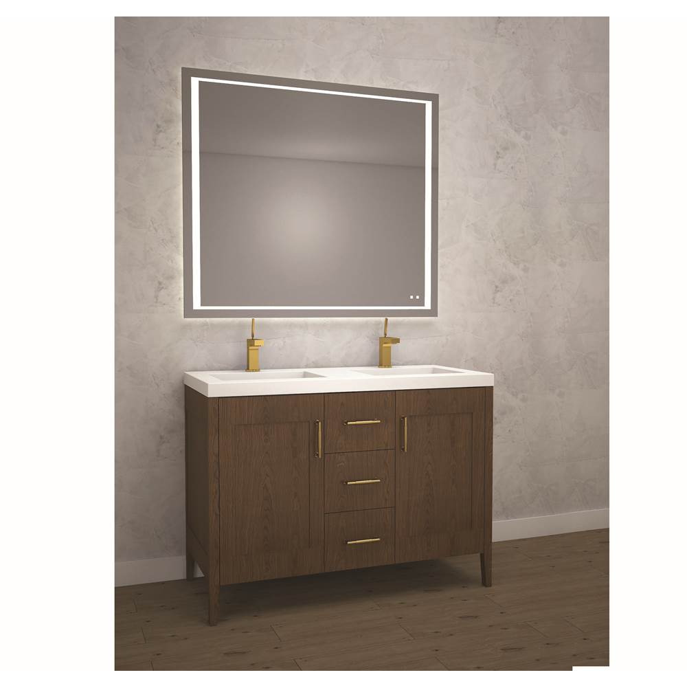 Madeli - Madeli Encore 48D'' Free Standing Vanity Brandy/HW: Matte Black(MB) - Brandy With Matte Black