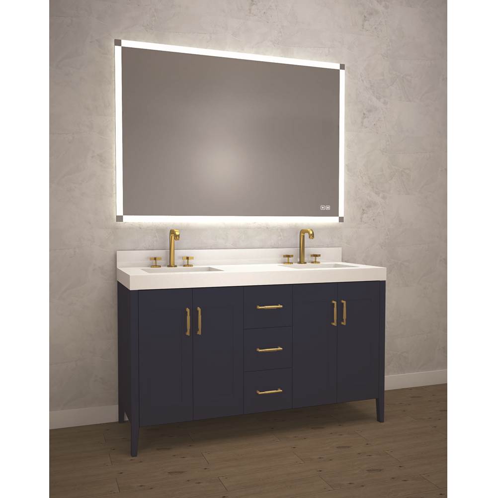 Madeli - Madeli Encore 60D'' Free standing Vanity Sapphire/HW: Brushed Nickel(BN) - Sapphire With Brushed Nickel