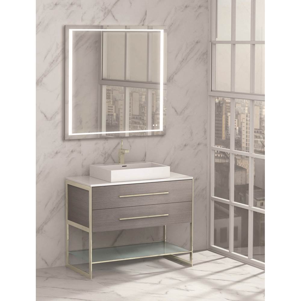 Madeli - Madeli Silhouette 42'' Free Standing Vanity Ash Grey/HW: Matte Black(MB) - Ash Gray With Matte Black