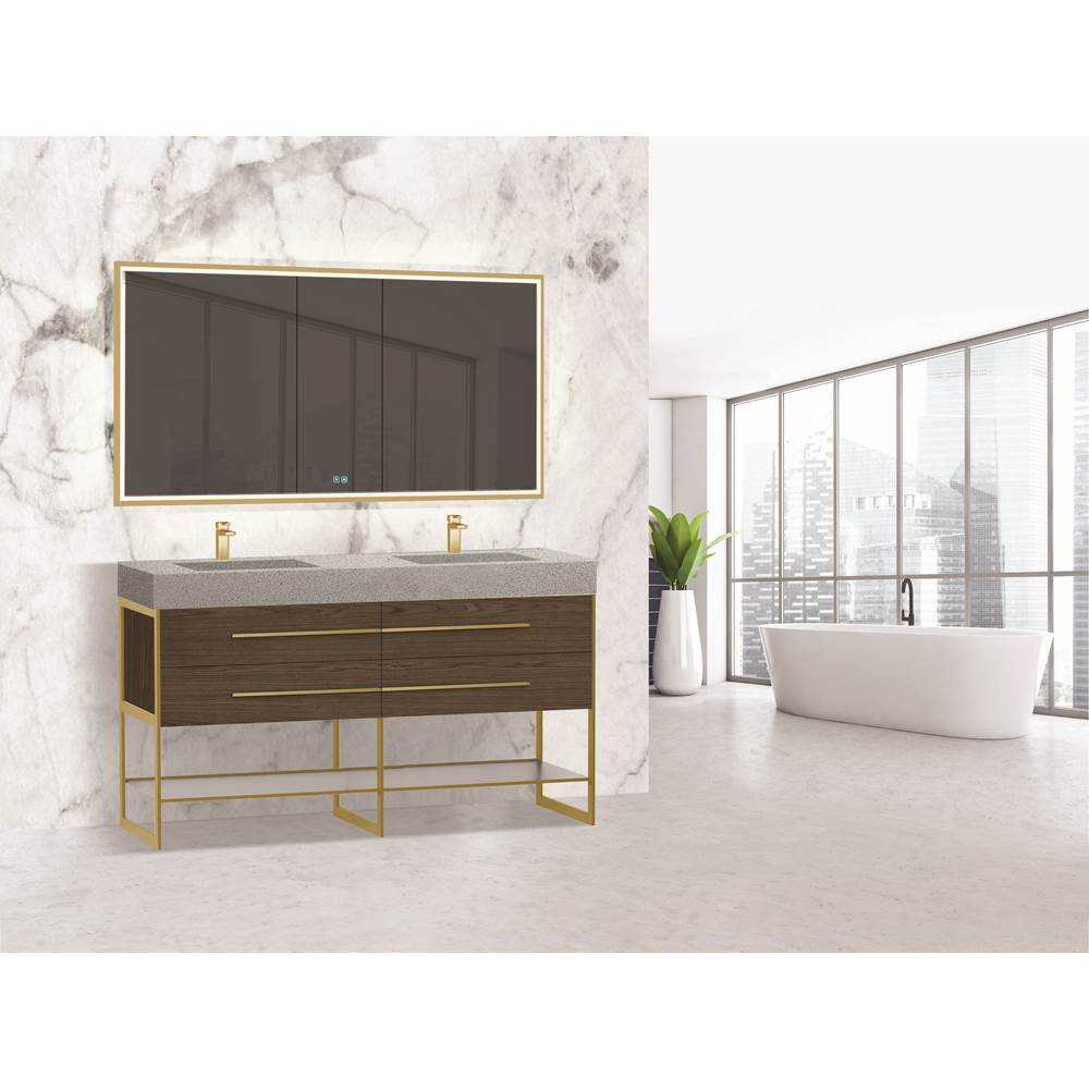 Madeli - Madeli Silhouette 60D'' Free standing Vanity Brandy/HW: Polished Chrome(PC) - Brandy With Polished Chrome