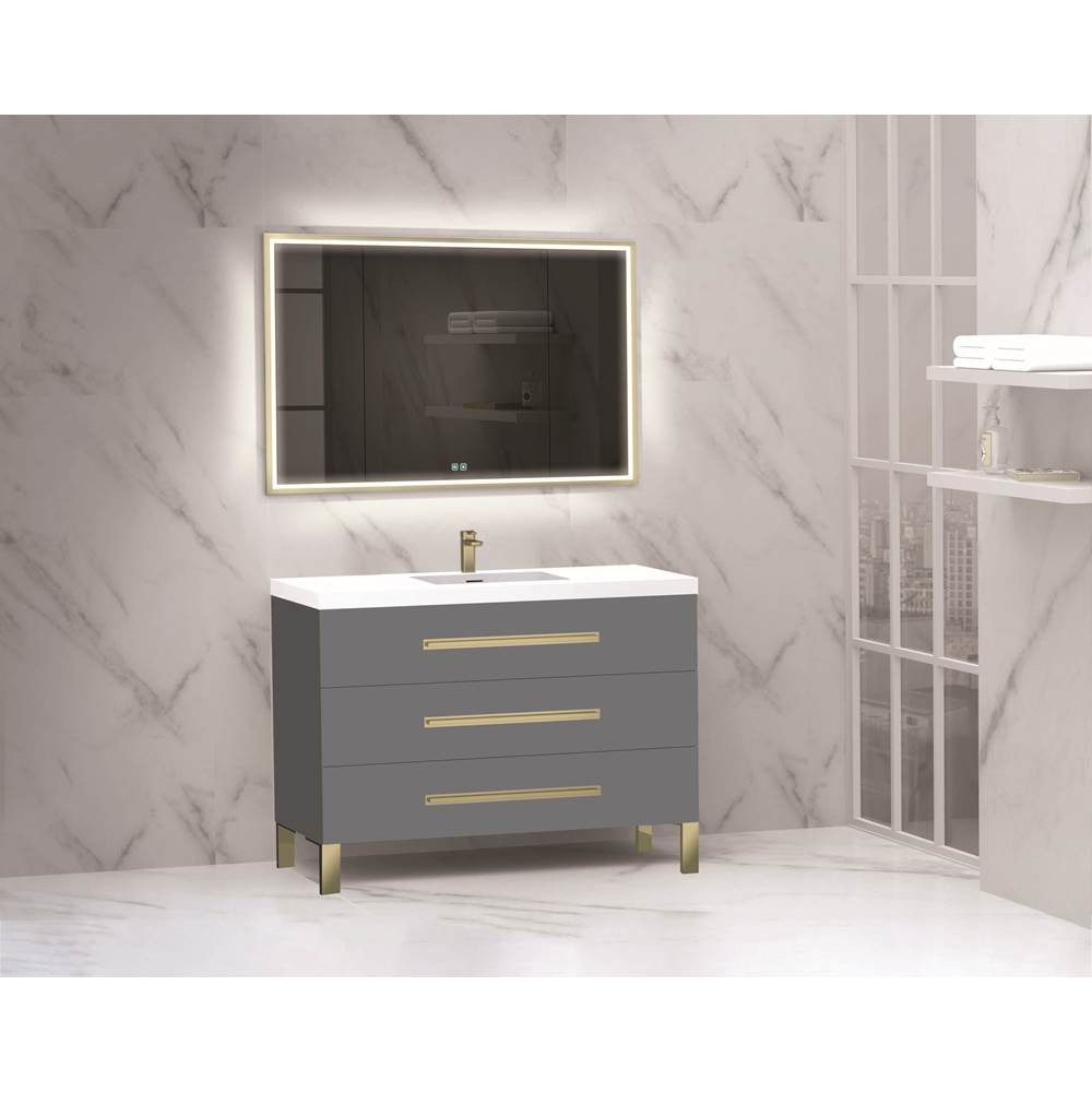 Madeli - Madeli Icon 48C'' Free standing Vanity Cabinet in Studio Grey/HW: Matte Black(MB) - Studio Gray With Matte Black