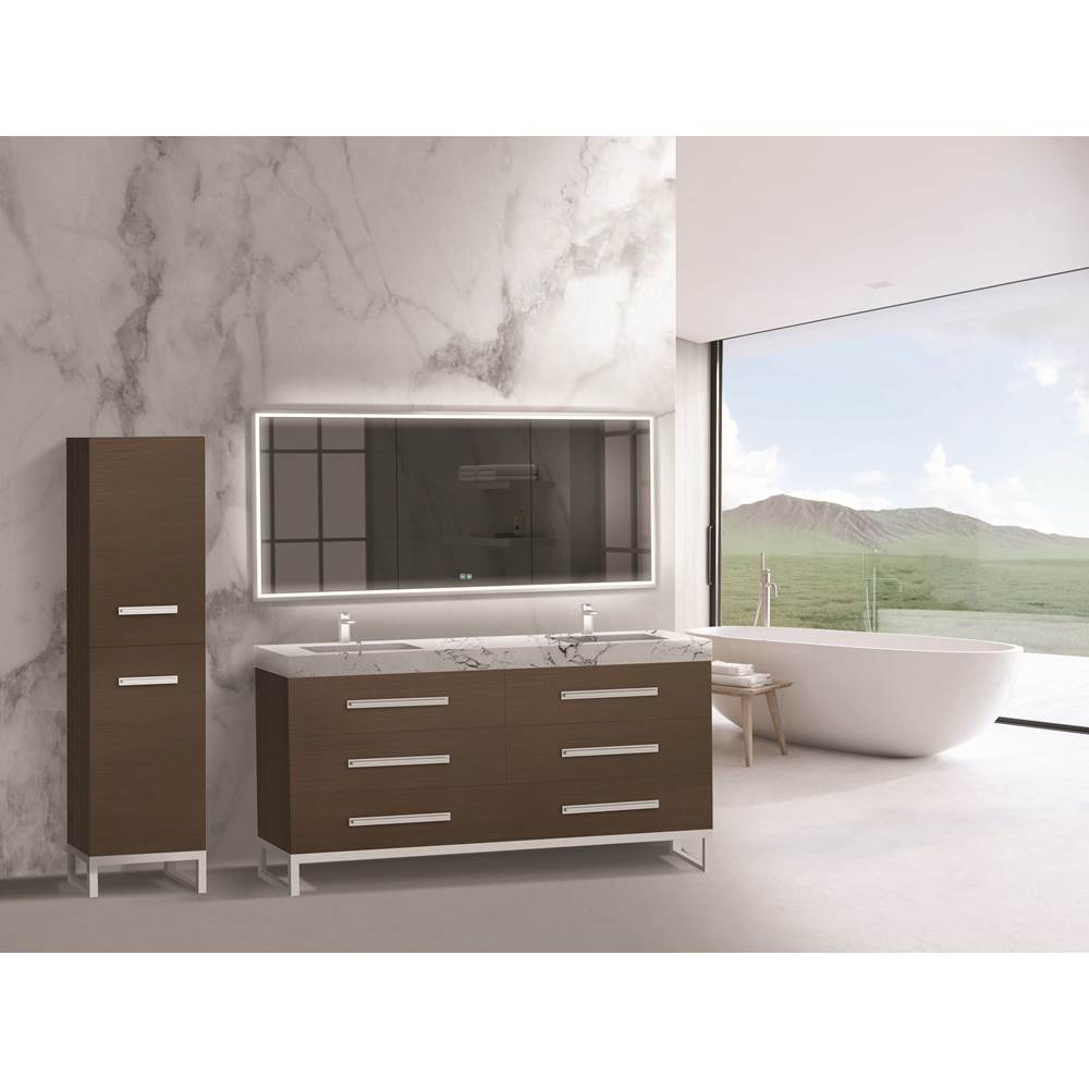 Madeli - Madeli Icon 72'' Free standing Vanity Cabinet in Walnut/HW: Matte Black(MB) - Walnut With Matte Black