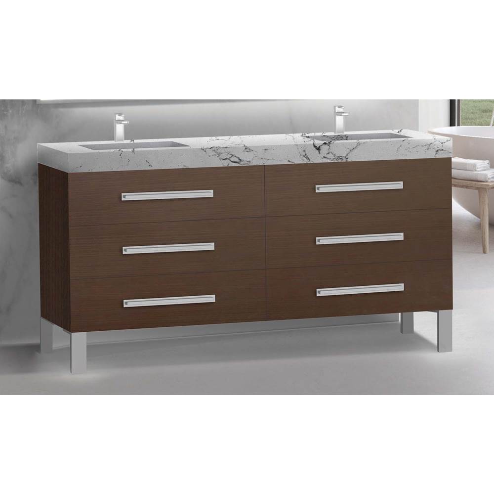 Madeli - Madeli Icon 72'' Free standing Vanity Cabinet in Walnut/HW: Brushed Nickel(BN) - Walnut With Brushed Nickel