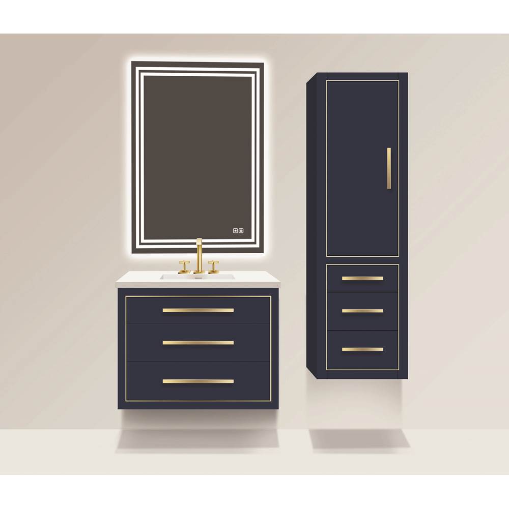 Madeli - Madeli Villa 42'' Wall hung Vanity Cabinet in Sapphire/HW: Polished Nickel(PN) - Sapphire With Polished Nickel