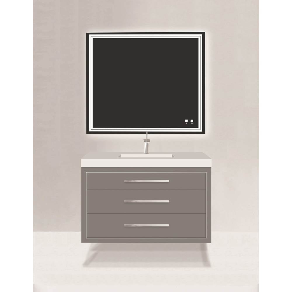 Madeli - Madeli Villa 48C'' Wall hung Vanity Cabinet in Studio Grey/HW: Satin Brass(SB) - Studio Gray With Satin Brass