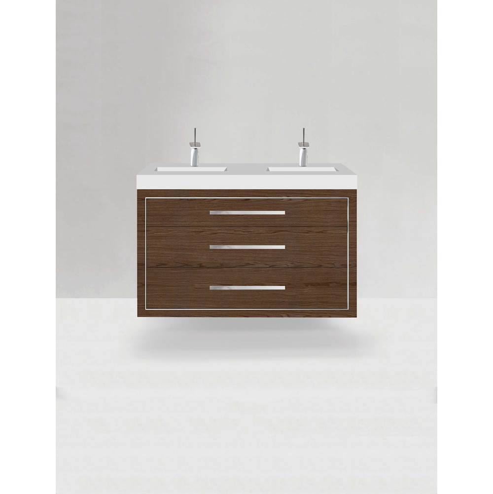 Madeli - Madeli Villa 48C'' Wall hung Vanity Cabinet in Brandy/HW: Matte Black(MB) - Brandy With Matte Black