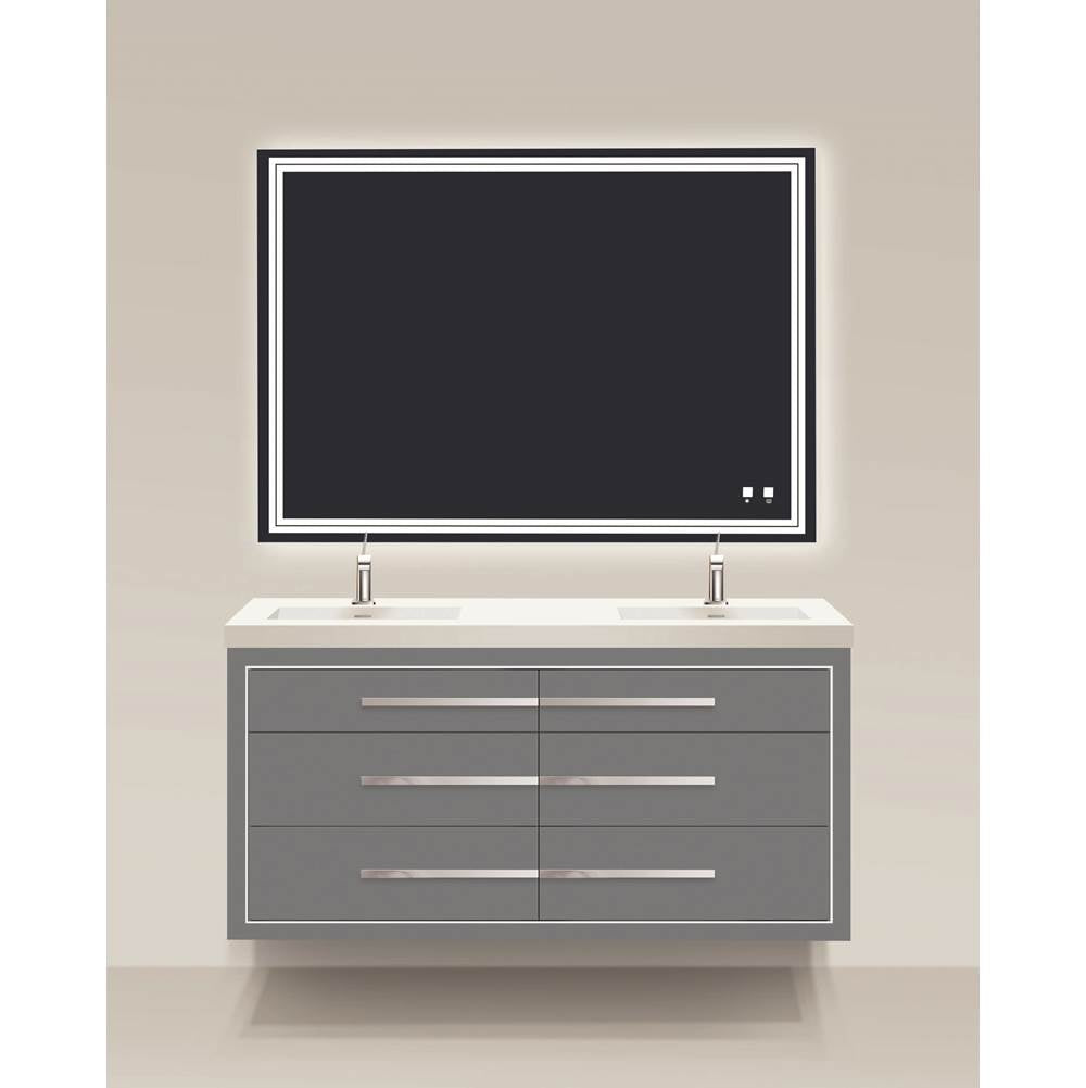 Madeli - Madeli Villa 60D'' Wall hung Vanity Cabinet Studio Grey/HW: Matte Black(MB) - Studio Gray With Matte Black