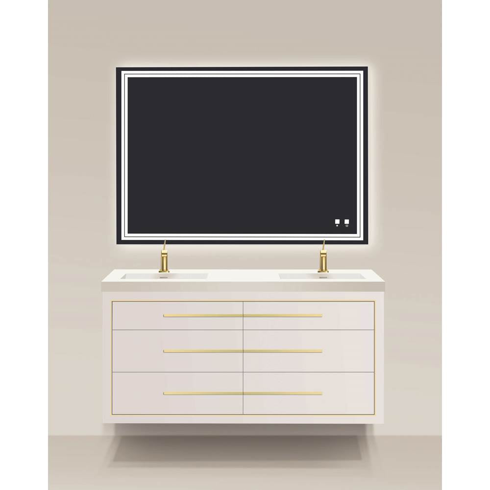 Madeli - Madeli Villa 60D'' Wall hung Vanity Cabinet White/HW: Black(MB) - White With Matte Black