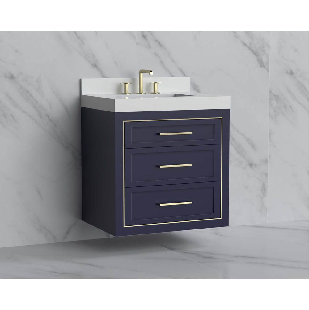 Madeli - Madeli Renaissance 30'' Wall hung Vanity Cabinet in Sapphire/HW: Handles Brushed Nickel(BN) - Sapphire With Brushed Nickel