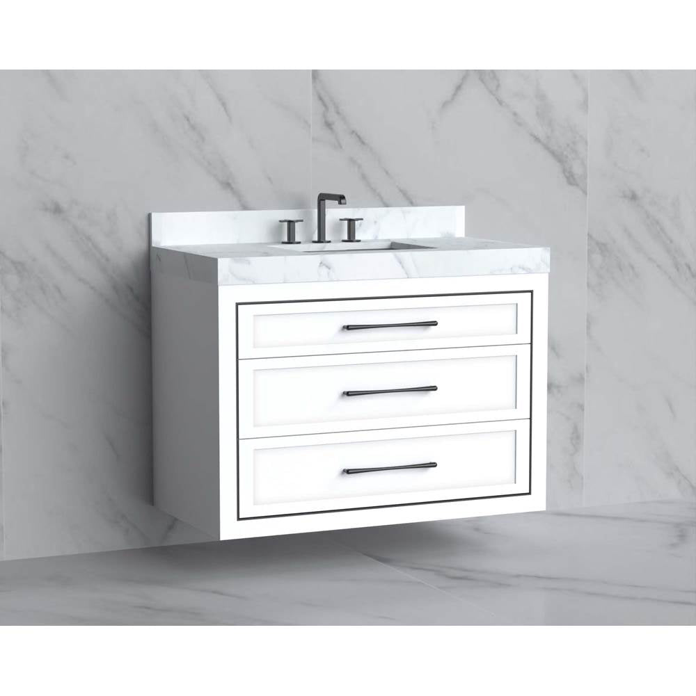 Madeli - Madeli Renaissance 42'' Wall hung Vanity Cabinet in White/HW: Handles Matte Black(MB) - White With Matte Black