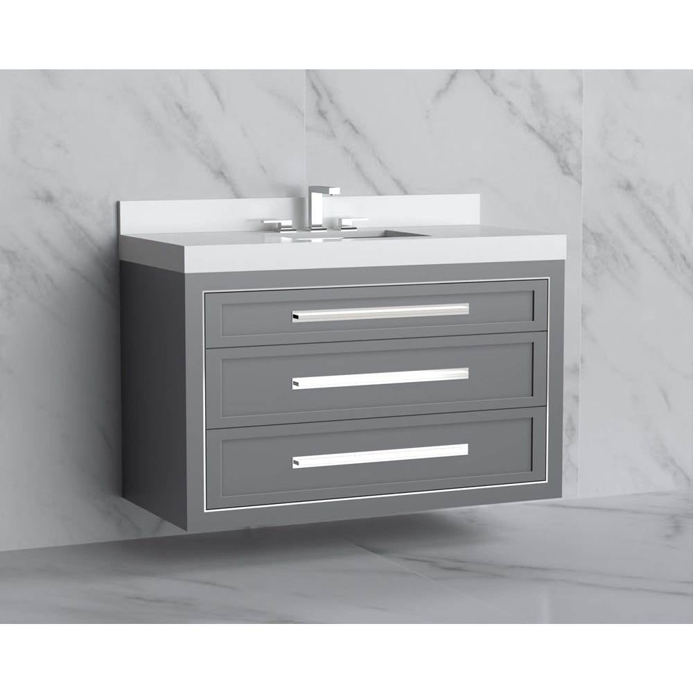 Madeli - Madeli Renaissance 48C'' Wall hung Vanity Cabinet in Studio Grey/HW: Handles Polished Chrome(PC) - Studio Gray With Polished Chrome