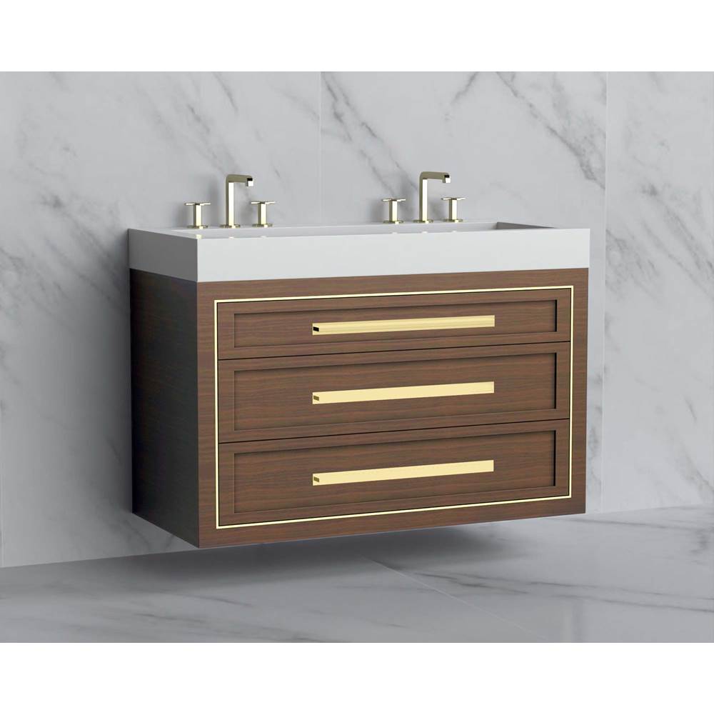 Madeli - Madeli Renaissance 48D'' Wall hung Vanity Cabinet in Brandy/HW: Handles Matte Black(MB) - Brandy With Matte Black