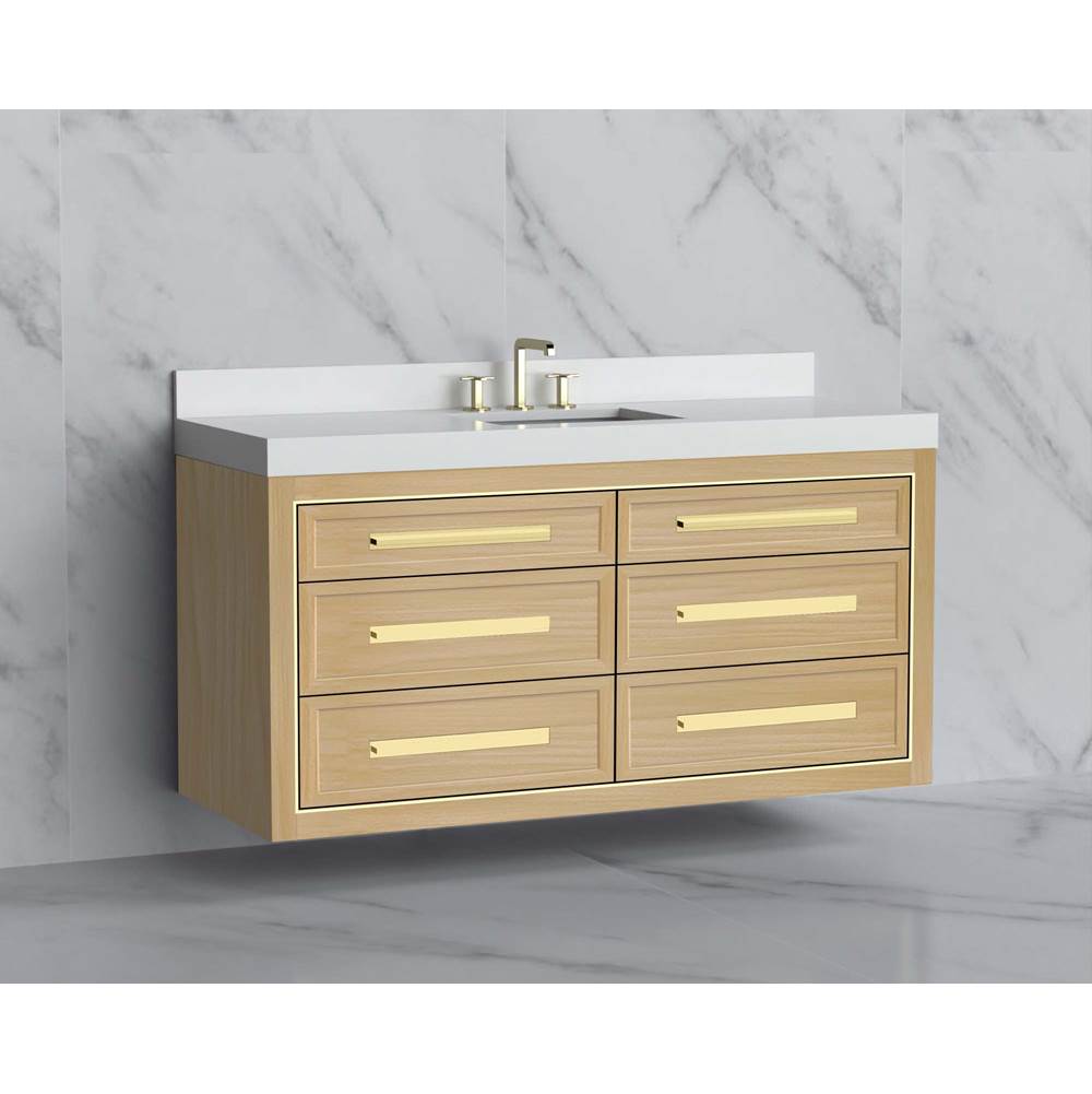 Madeli - Madeli Renaissance 60C'' Wall hung Vanity Cabinet in Natural Oak/HW: Handles Polished Chrome(PC) - Natural Oak With Polished Chrome