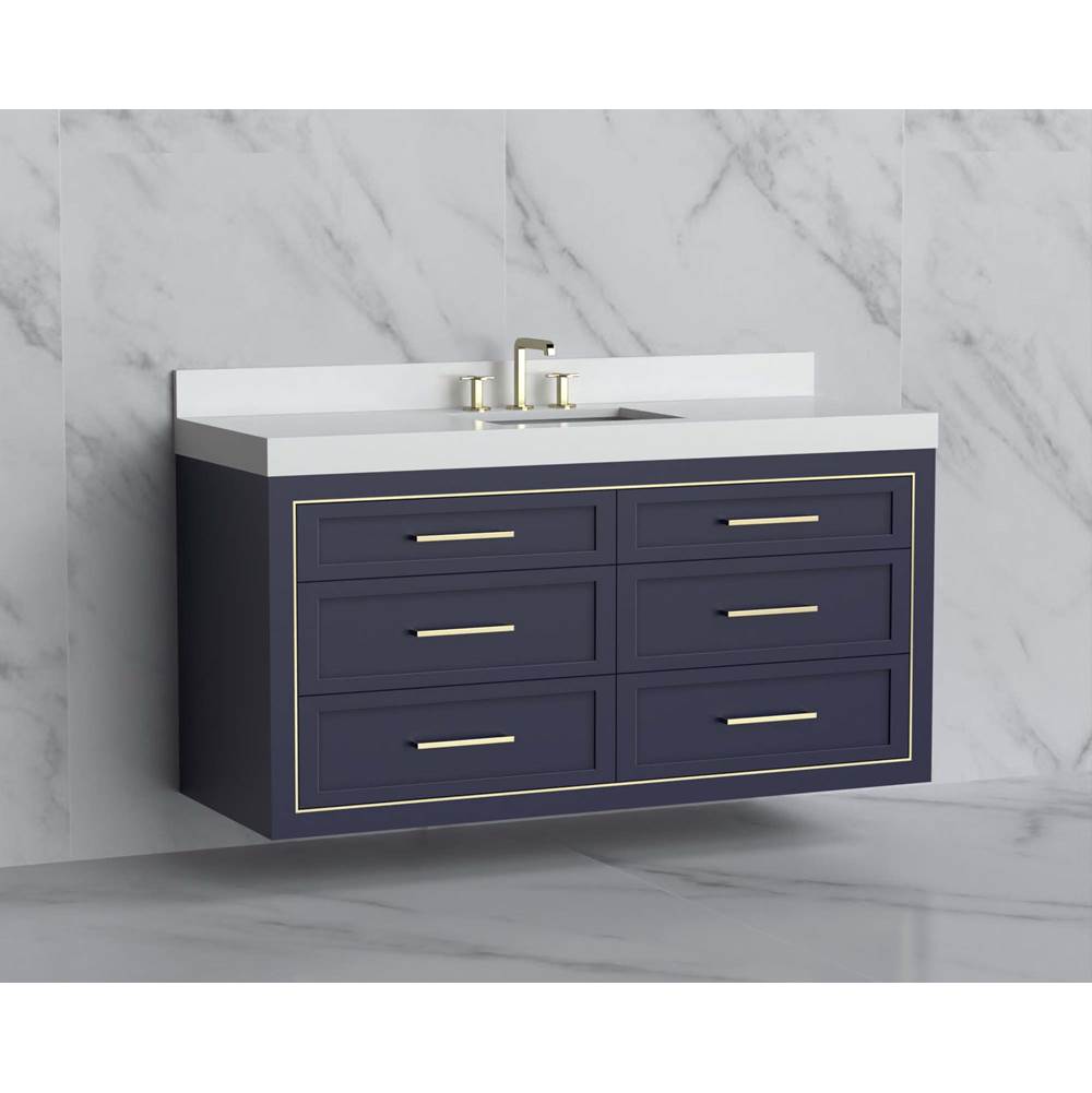 Madeli - Madeli Renaissance 60C'' Wall hung Vanity Cabinet in Sapphire/HW: Handles Satin Brass(SB) - Sapphire With Satin Brass