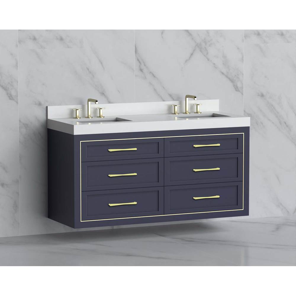 Madeli - Madeli Renaissance 60D'' Wall hung Vanity Cabinet in Sapphire/HW: Handles Brushed Nickel(BN) - Sapphire With Brushed Nickel