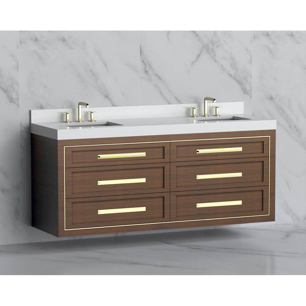 Madeli - Madeli Renaissance 72'' Wall hung Vanity Cabinet in Brandy/HW: Handles Polished Chrome(PC) - Brandy With Polished Chrome