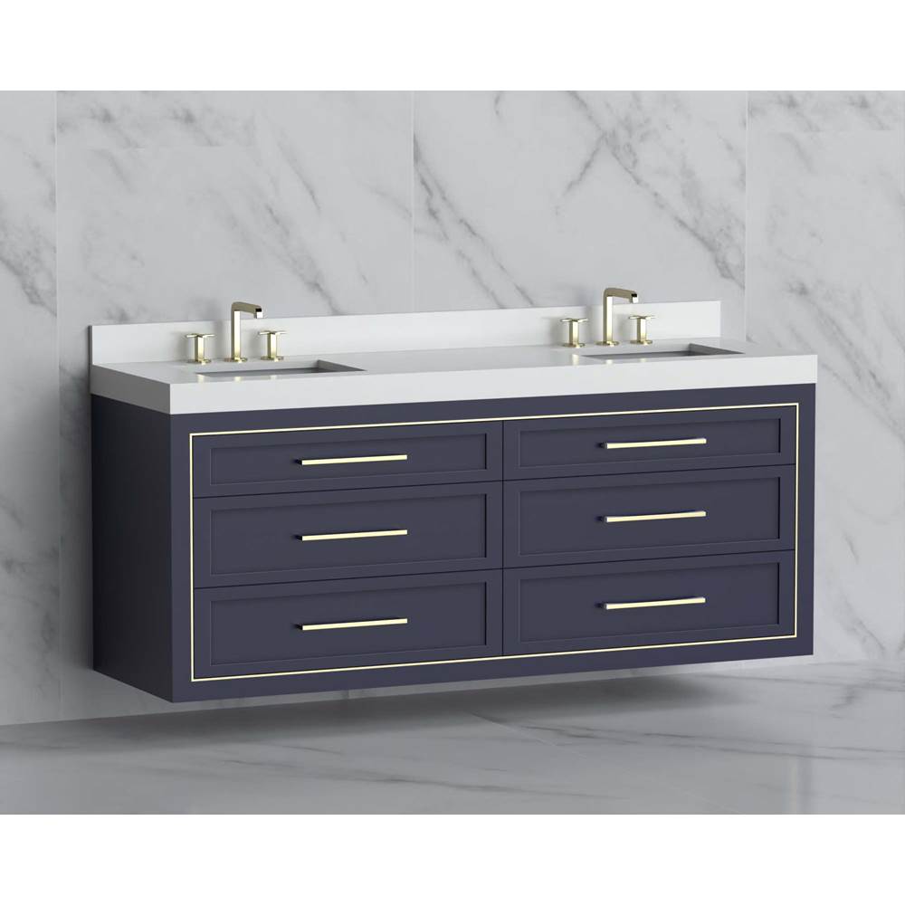 Madeli - Madeli Renaissance 72'' Wall hung Vanity Cabinet in Sapphire/HW: Handles Brushed Nickel(BN) - Sapphire With Brushed Nickel