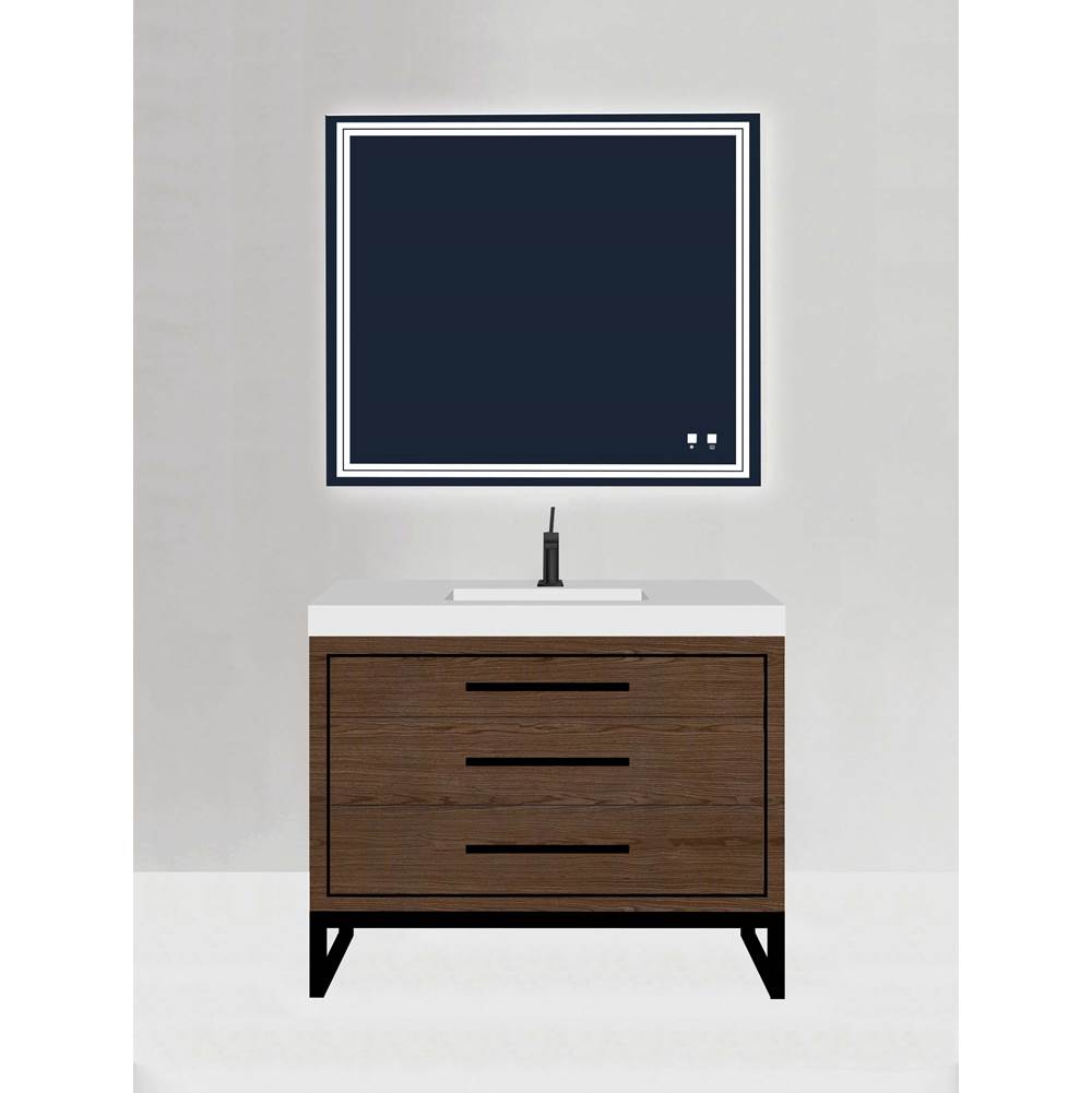 Madeli - Madeli Estate 42'' Free Standing Vanity Cabinet in Brandy/HW: Matte Black(MB) - Brandy With Matte Black