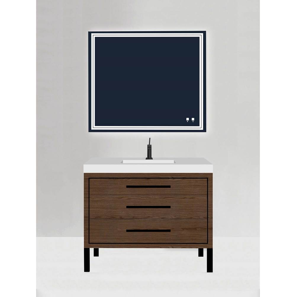 Madeli - Madeli Estate 42'' Free standing Vanity Cabinet in Brandy/HW: Matte Black(MB) - Brandy With Matte Black