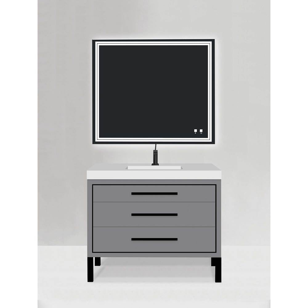 Madeli - Madeli Estate 42'' Free standing Vanity Cabinet in Studio Grey/HW: Matte Black(MB) - Studio Gray With Matte Black