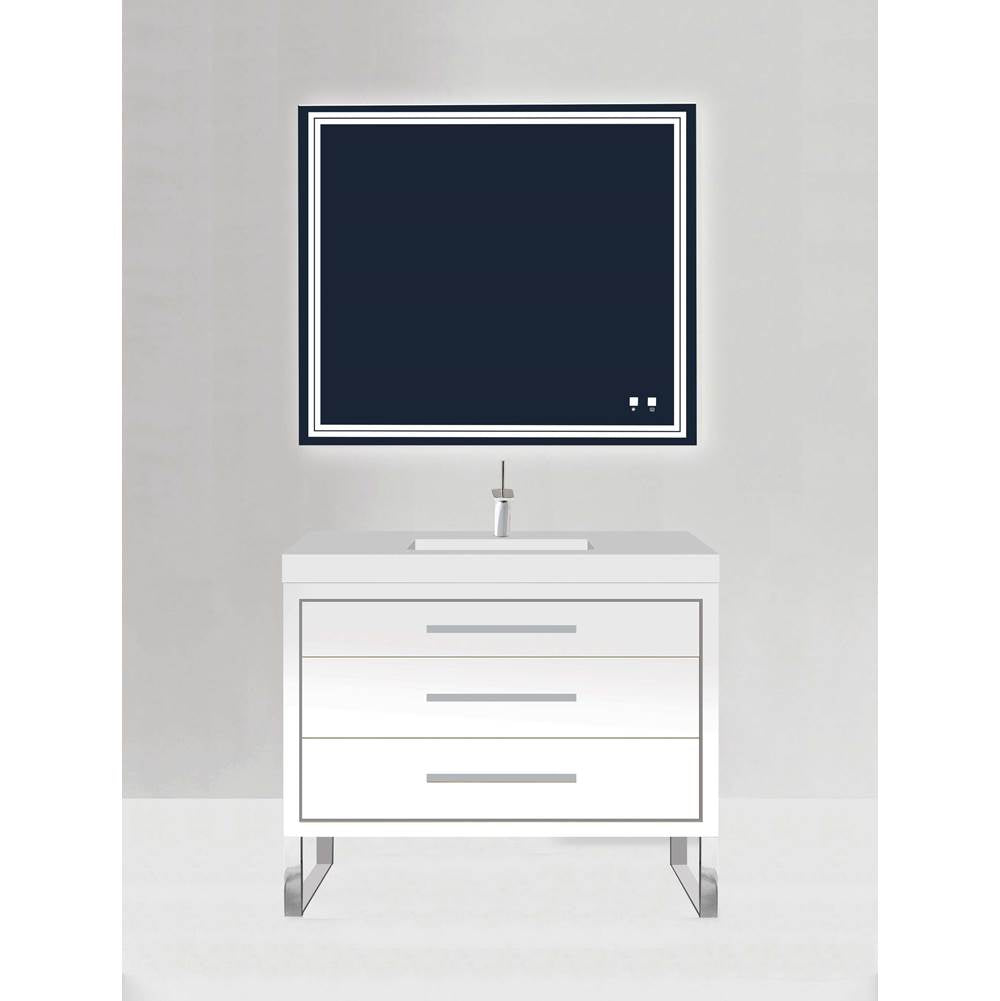 Madeli - Madeli Estate 48C'' Free standing Vanity Cabinet in White/HW: Polished Chrome(PC) - White With Polished Chrome