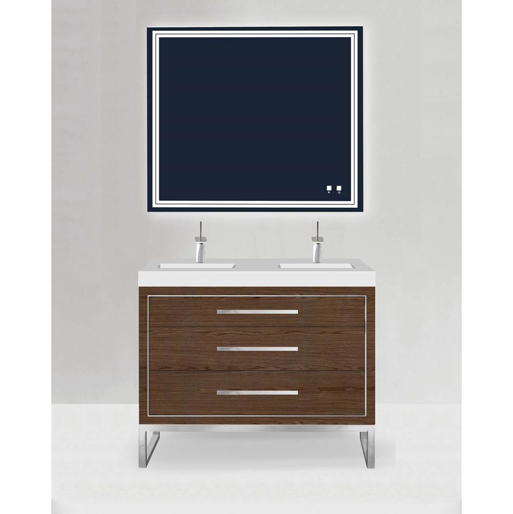 Madeli - Madeli Estate 48D'' Free standing Vanity Cabinet in Brandy/HW: Matte Black(MB) - Brandy With Matte Black