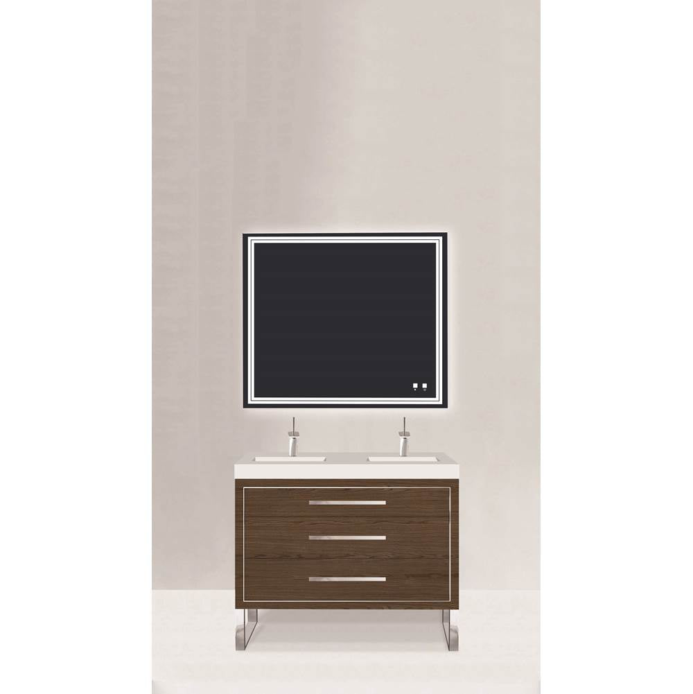 Madeli - Madeli Estate 48D'' Free standing Vanity Cabinet in Brandy/HW: Brushed Nickel(BN) - Brandy With Brushed Nickel