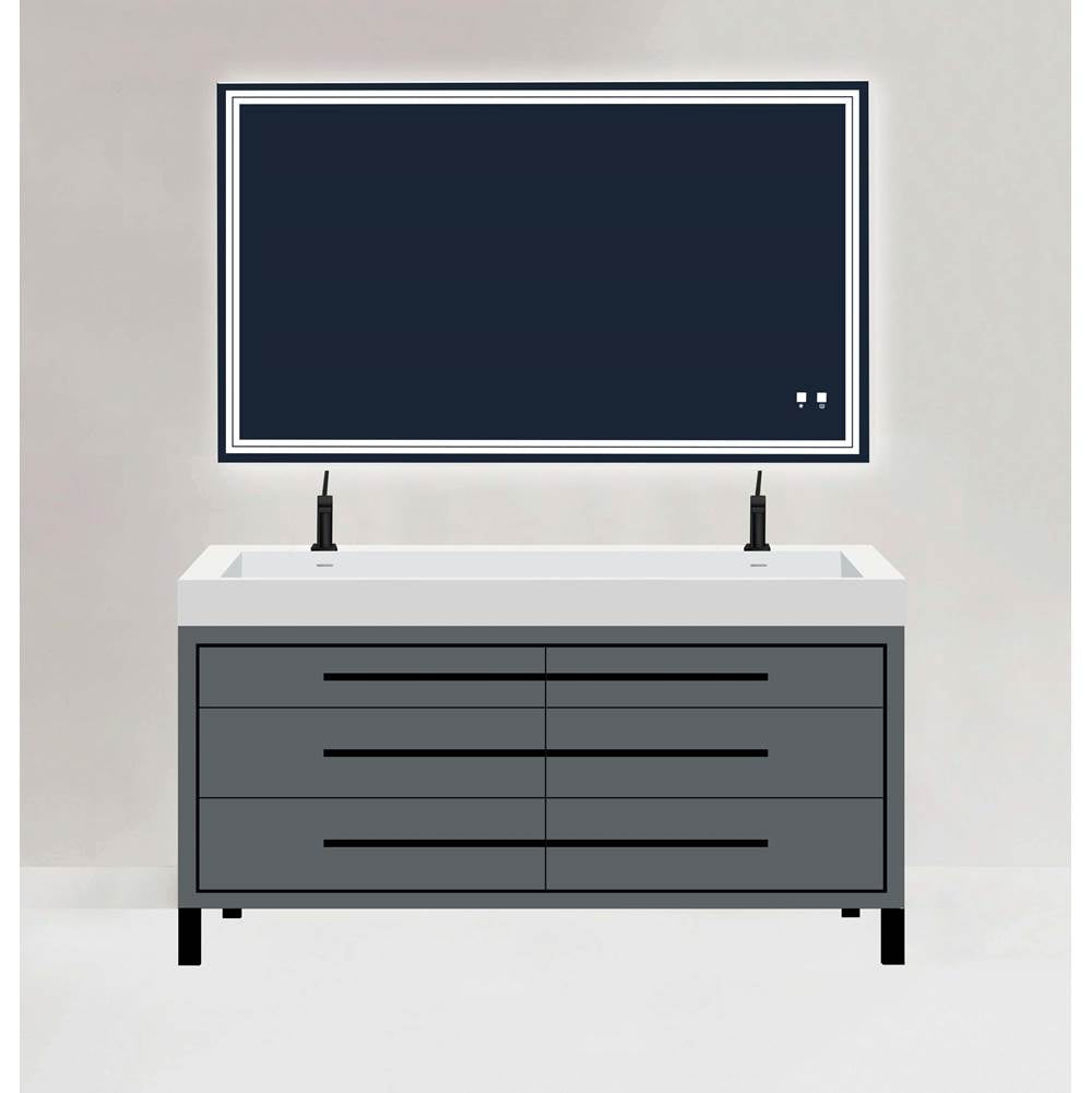 Madeli - Madeli Estate 72'' Free standing Vanity Cabinet in Studio Grey/HW: Matte Black(MB) - Studio Gray With Matte Black