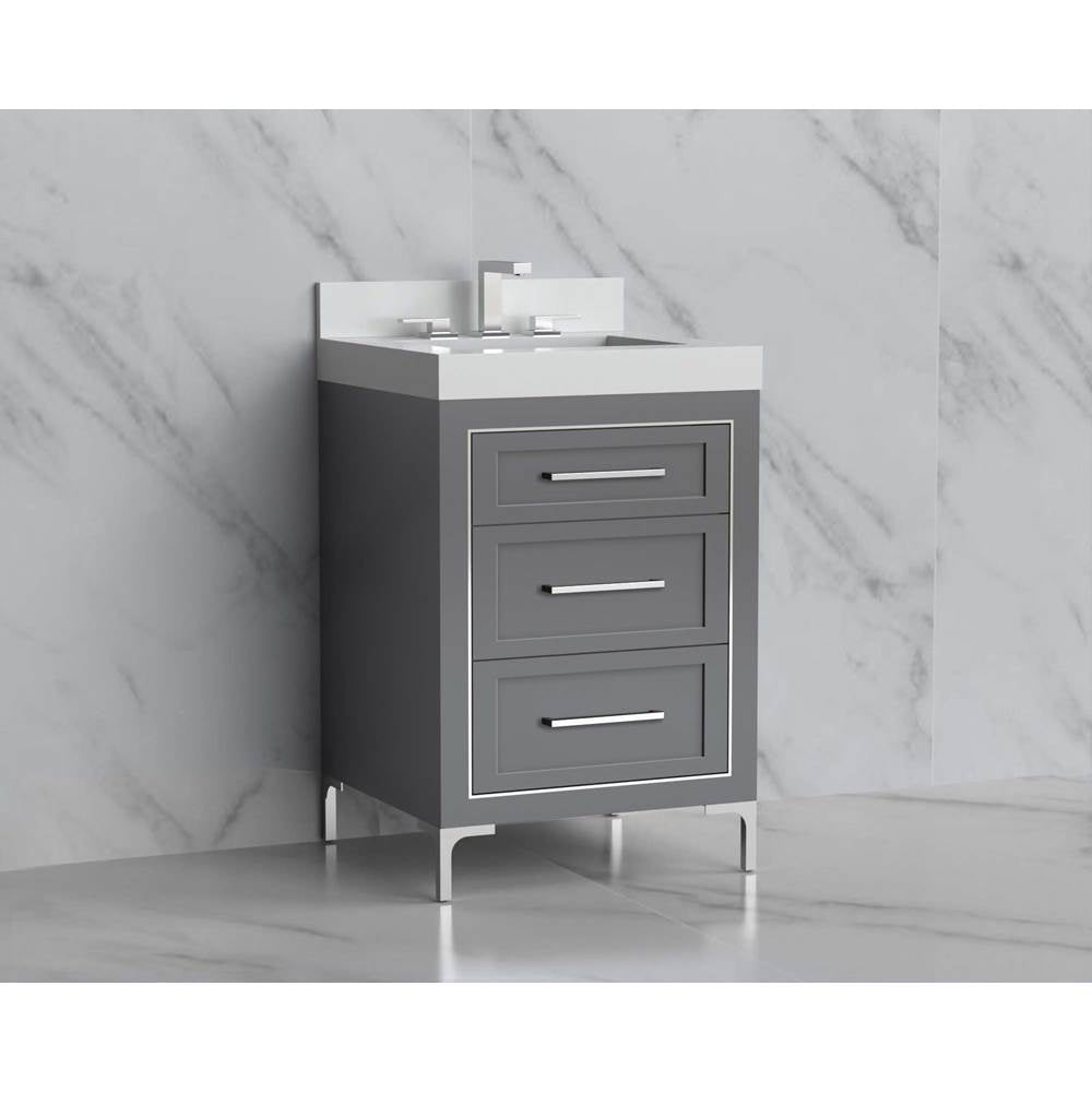 Madeli - Madeli Vision 24'' Free standing Vanity Cabinet in Studio Grey/HW: Handles/Feet Brushed Nickel(BN) - Studio Gray With Brushed Nickel