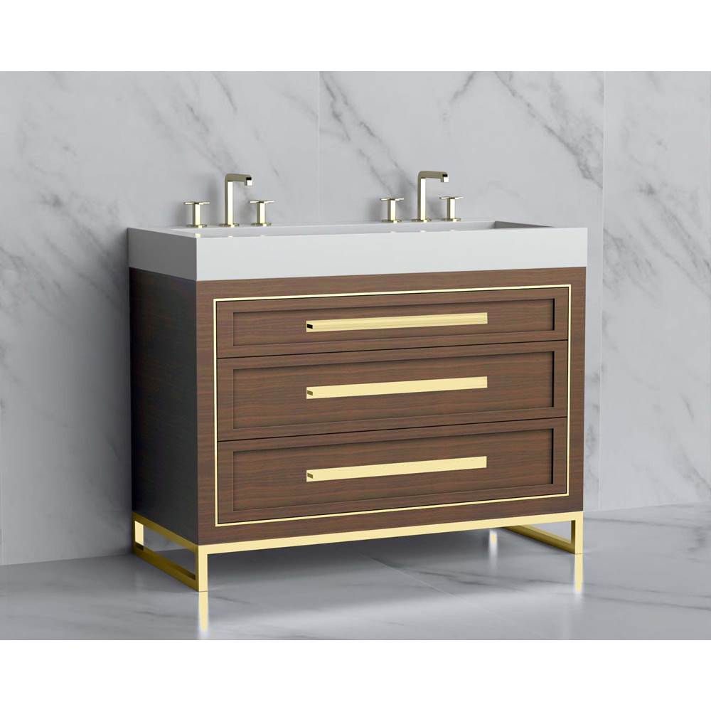 Madeli - Madeli Vision 48D'' Free standing Vanity Cabinet in Brandy/HW: Handles/Feet Matte Black(MB) - Brandy With Matte Black