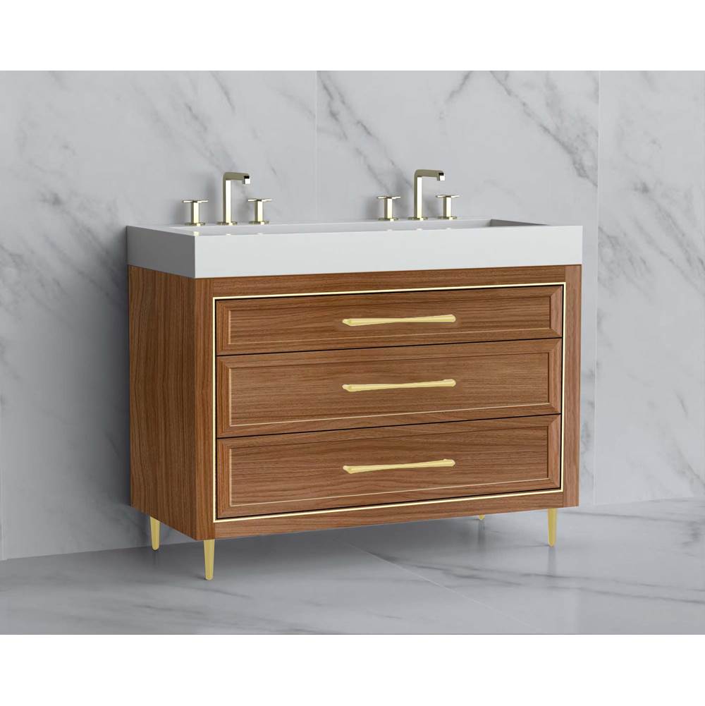 Madeli - Madeli Vision 48D'' Free standing Vanity Cabinet in Natural Walnut/HW: Handle & Feet Matte Black(MB) - Natural Walnut With Matte Black