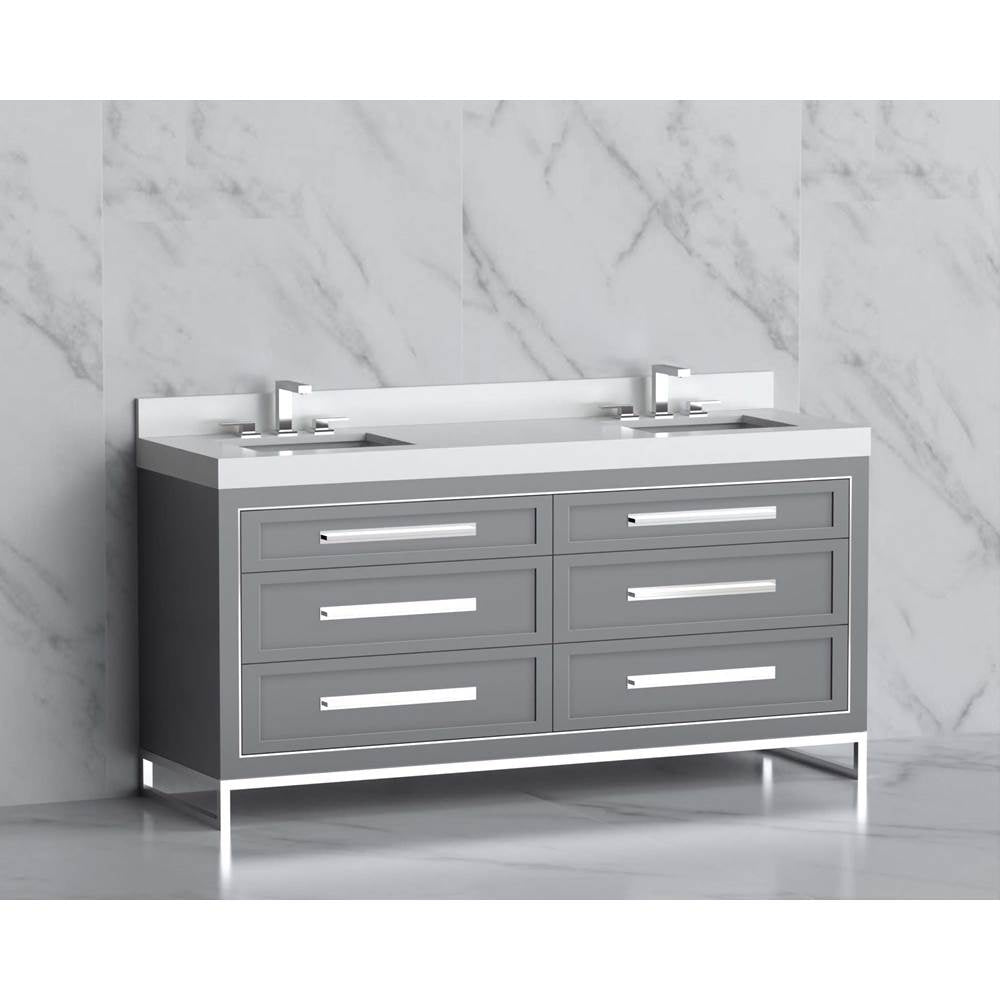 Madeli - Madeli Vision 72D'' Free standing Vanity Cabinet in Studio Grey/HW: Handles/Feet Matte Black(MB) - Studio Gray With Matte Black