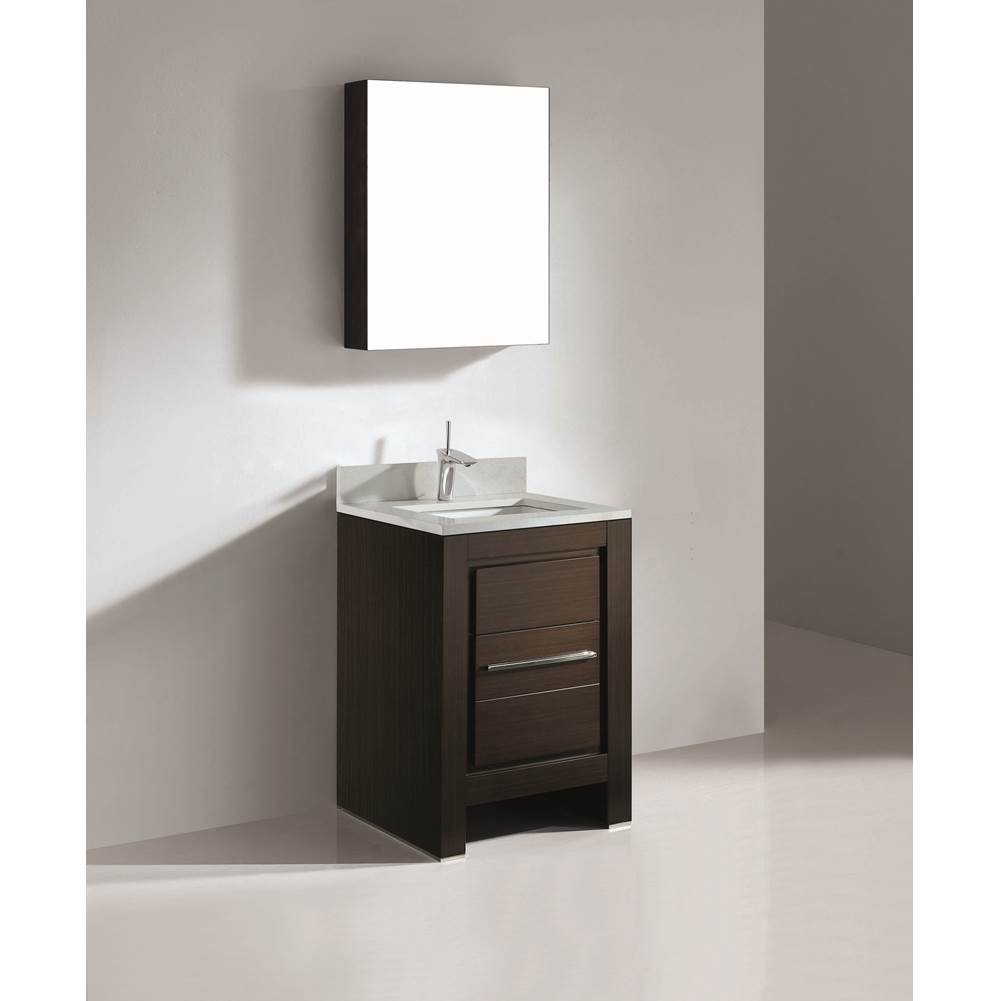 Madeli - Madeli Vicenza 24'' Free Standing Walnut/HW: Polished Nickel(PN) - Walnut With Polished Nickel
