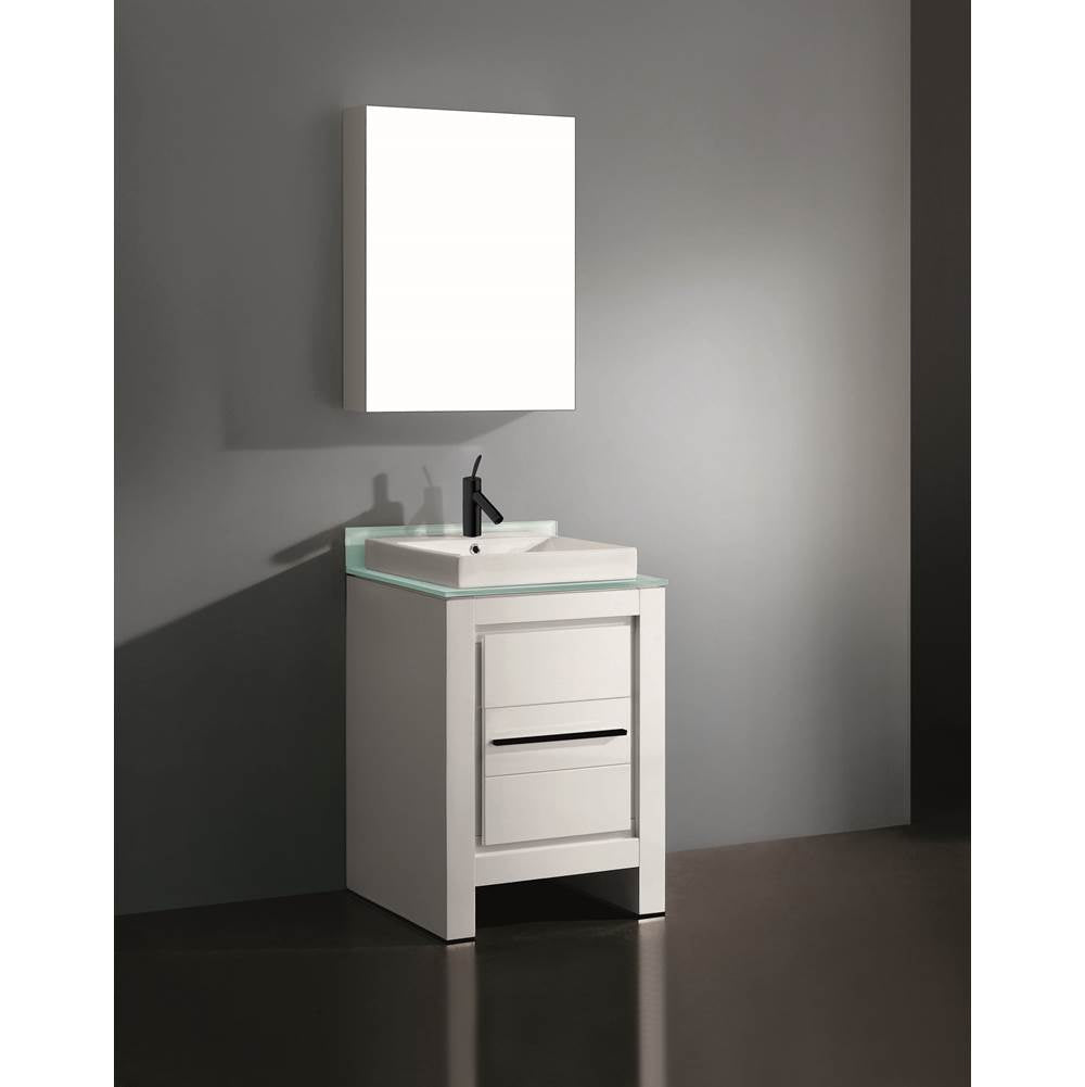 Madeli - Madeli Vicenza 24'' Free Standing White/HW: Matte Black(MB) - White With Matte Black