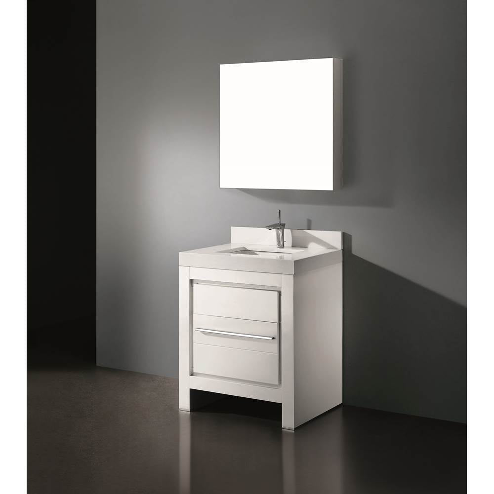 Madeli - Madeli Vicenza 30'' Free Standing White/HW: Brushed Nickel(BN) - White With Brushed Nickel