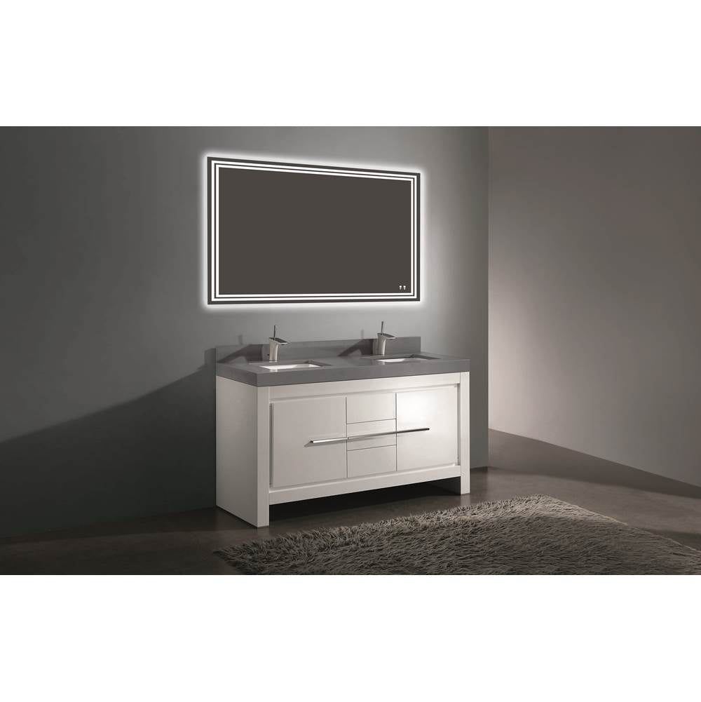 Madeli - Madeli Vicenza 60CD'' Free Standing White/HW: Polished Nickel(PN) - White With Polished Nickel
