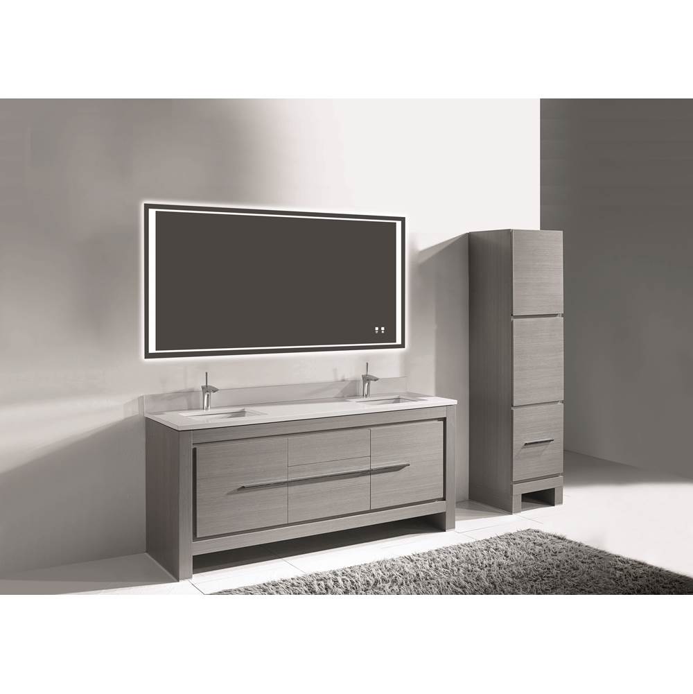 Madeli - Madeli Vicenza 72D'' Free Standing Ash Grey/HW: Matte Black(MB) - Ash Gray With Matte Black