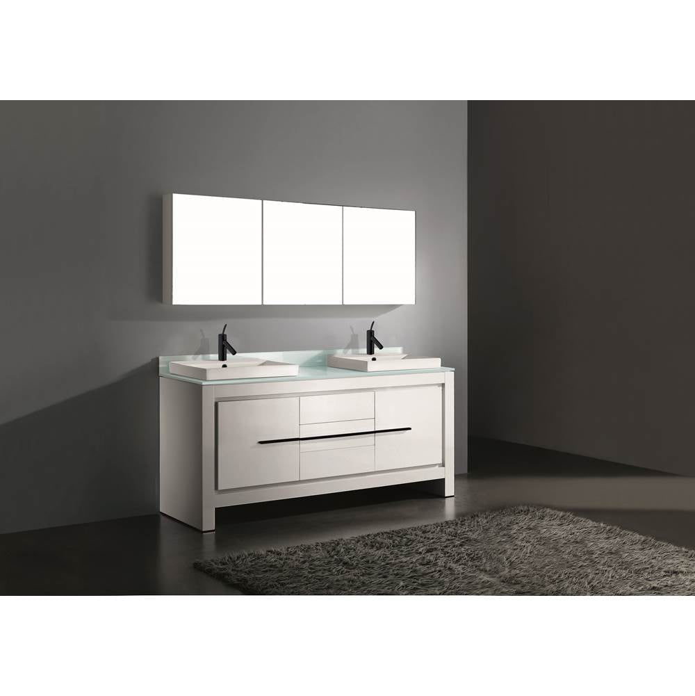 Madeli - Madeli Vicenza 72D'' Free Standing White/HW: Matte Black(MB) - White With Matte Black
