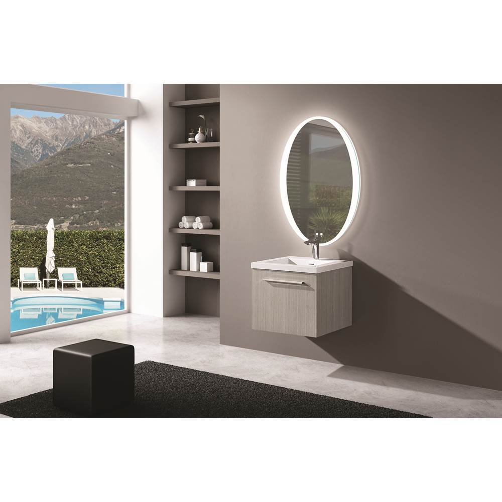 Madeli - Madeli Twilight Lighted Slique Mirror, 21 x 32'' x 7/8'', Oval, 2700/4000K Temperature, Deffoger, Dimmable