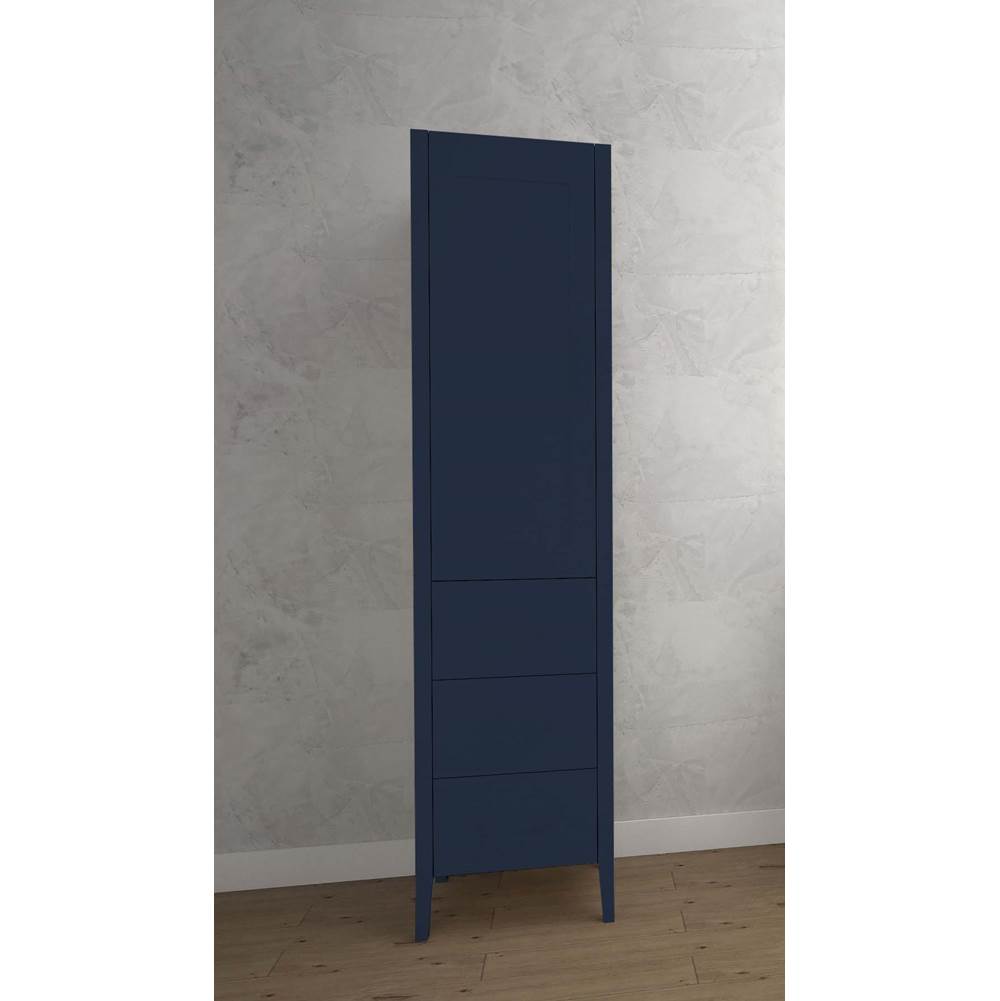 Madeli - Madeli Encore 18''W x 18''D x 76''H Free Standing Linen Cabinet L Hinged In Sapphire/HW: No Handles - Sapphire