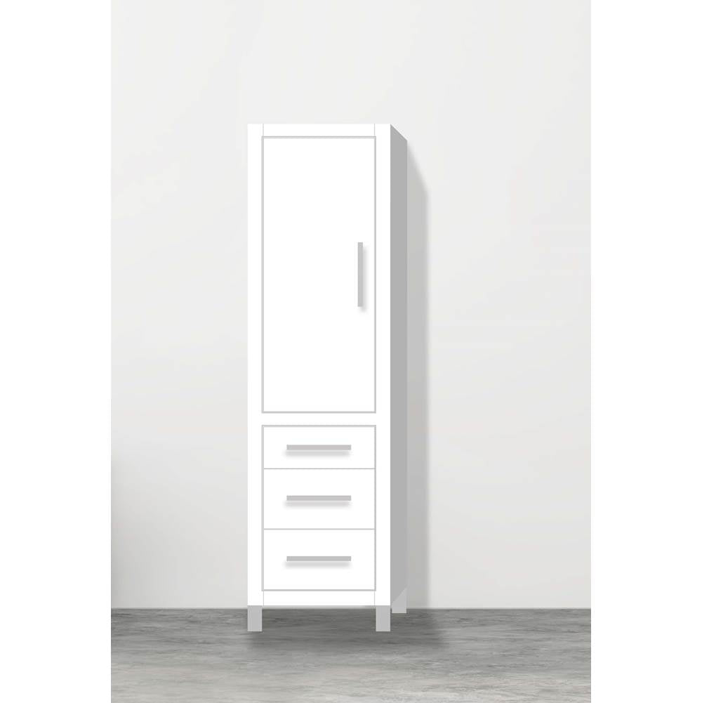 Madeli - Madeli Estate 20''W x 18''D x 76''H Free Standing Linen Cabinet L Hinged In White/HW: Polished Nickel(PN) - White With Polished Nickel